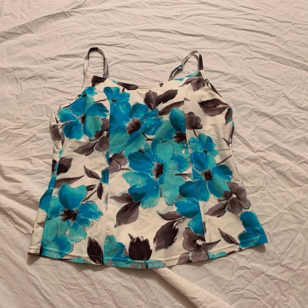 girl Antiqua L 10‎ tankini swim top padded floral